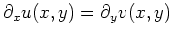 $\partial_{x}u(x,y)=\partial_{y}v(x,y)$