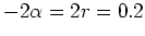 $-2\alpha=2r=0.2$