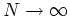 $N\rightarrow\infty$