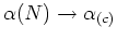 $\alpha(N)\rightarrow\alpha_{(c)}$