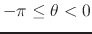 $-\pi\leq\theta<0$