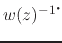 $w(z)^{-1\mbox{\Large$\cdot$}\!}$