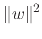 $\displaystyle \Vert w\Vert^{2}$