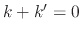 $k+k'=0$