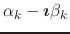 $\displaystyle \alpha_{k}-\mbox{\boldmath$\imath$}\beta_{k}$