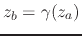 $z_{b}=\gamma(z_{a})$