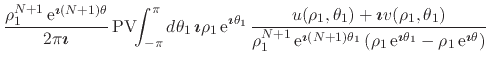 $\displaystyle \frac{\rho_{1}^{N+1}\,{\rm e}^{\mbox{\boldmath\scriptsize$\imath$...
...{1}}
-
\rho_{1}
\,{\rm e}^{\mbox{\boldmath\scriptsize$\imath$}\theta}
\right)
}$