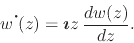 \begin{displaymath}
w^{\mbox{\Large$\cdot$}\!}(z)
=
\mbox{\boldmath$\imath$}
z\,
\frac{dw(z)}{dz}.
\end{displaymath}