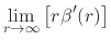 $\displaystyle \lim_{r\to\infty}\left[r\beta'(r)\right]$