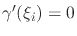 $\gamma'(\xi_{i})=0$