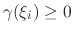 $\gamma(\xi_{i})\geq 0$