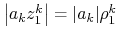 $\left\vert a_{k}z_{1}^{k}\right\vert=\vert a_{k}\vert\rho_{1}^{k}$