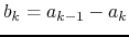 $b_{k}=a_{k-1}-a_{k}$