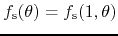 $f_{\rm s}(\theta)=f_{\rm s}(1,\theta)$