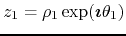 $z_{1}=\rho_{1}\exp(\mbox{\boldmath$\imath$}\theta_{1})$