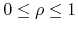 $0\leq\rho\leq 1$