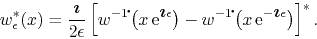 \begin{displaymath}
w_{\epsilon}^{*}(x)
=
\frac{\mbox{\boldmath$\imath$}}{2\e...
...rm e}^{-\mbox{\boldmath$\imath$}\epsilon}\right)
\right]^{*}.
\end{displaymath}