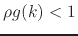 $\rho g(k)<1$
