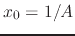 $x_{0}=1/A$