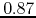 $0.87$