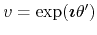 $v=\exp(\mbox{\boldmath$\imath$}\theta')$