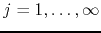 $j=1,\ldots,\infty$