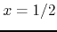 $x=1/2$