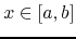 $x\in[a,b]$